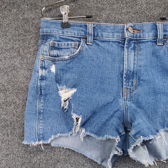 Old Navy Boyfriend Jean Shorts Blue Size 6 5 Pocket Distressed Cotton - Picture 6 of 12